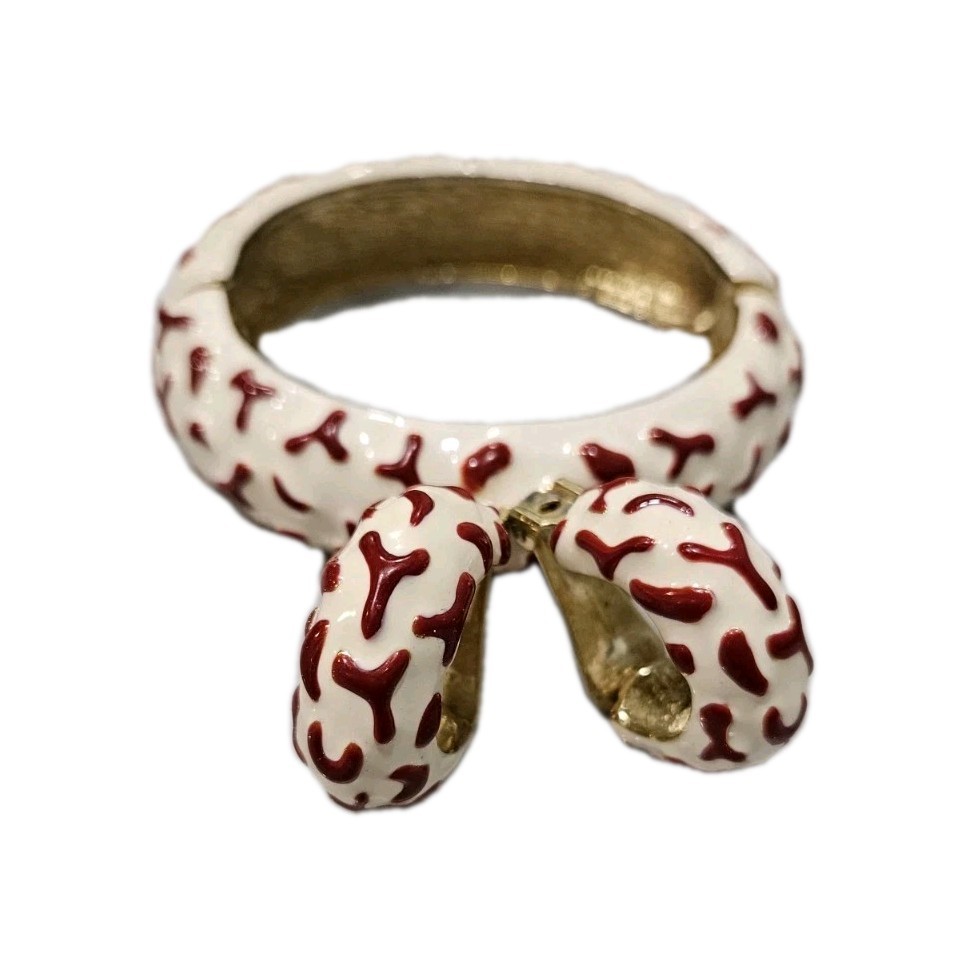 Kenneth Jay Lane Couture Enamel Coral Branch Hing… - image 14
