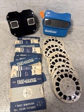 Vintage Sawyer View Master LOT Bakelite  Plastic Viewers 29 Slide Reels 1950  s