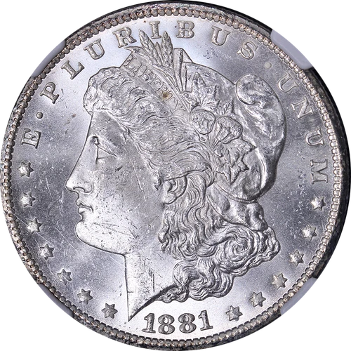 1881-CC Morgan Silver Dollar NGC MS63+ Nice Eye Appeal Strong Strike