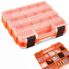 Small Parts Organizer 34-Compartments Double Side with Removable Dividers Tools