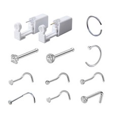 Disposable Sterile Nose Rings Stud Piercing Unit Set Gun Tool Earring Kit