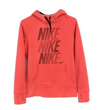 Nike Therma-Fit Women Sweatshirt Hoodie Neon Pink Size S Running Thumb Holes