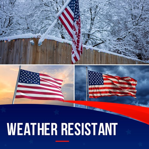 American Flags for Outside 3x5 Made in USA - USA Flag, Outdoor Heavy Duty Ame... - Picture 7 of 9