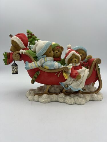 Cherished Teddies 4016376 5 Bears In A Sleigh Holiday Figurine Richard Annette - Picture 2 of 13