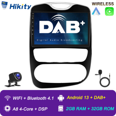 10.1'' Android 15 DAB+ Autoradio GPS Navi Carplay Für Renault Clio IV 4 2012-2018