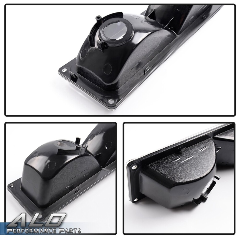 Pair Clear Chrome Parking Turn Signal Lights – 1988-1998 Chevy Silverado Pickup Bumper