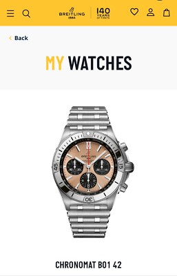 BREITLING CHRONOMAT B01 42-AB0134101K1A1-COPPER DIAL-SS STRAP-NEW NEVER WORN