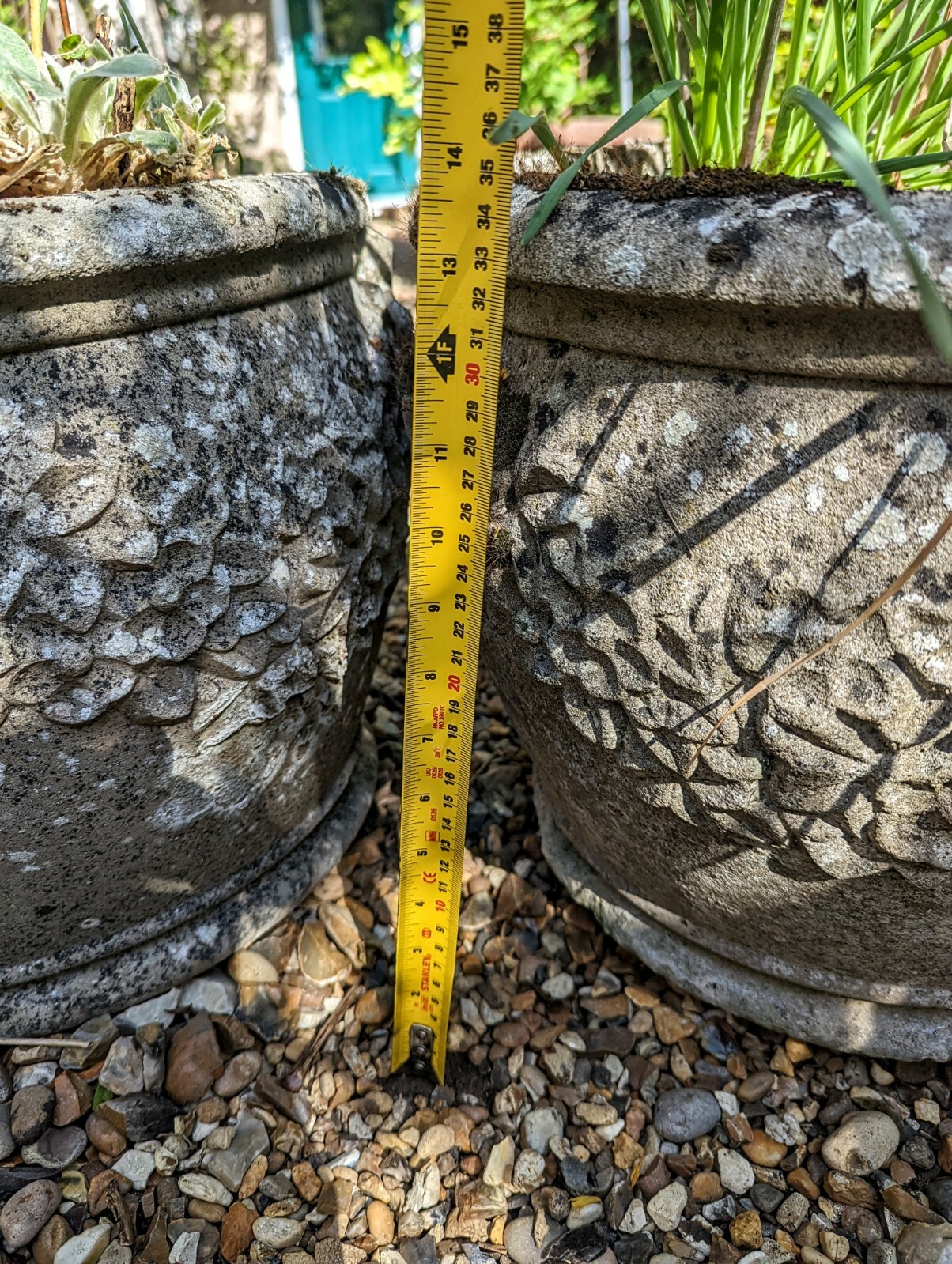 Pair of Large Concrete Plant Pots Planters Concrete Garden Ornaments eBay