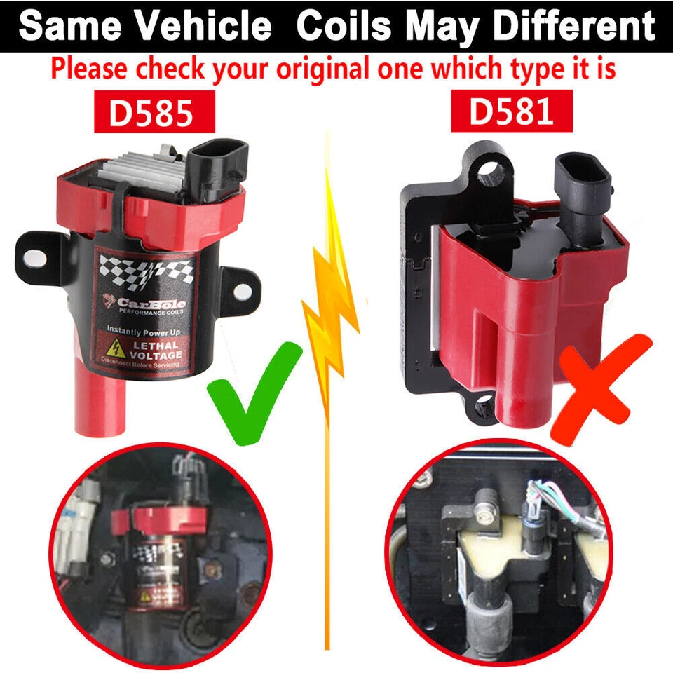 8 Red High Performance Ignition Coils Pack For GMC Chevy C1251 D585 4.8/5.3/6.0L - Image 4 of 4