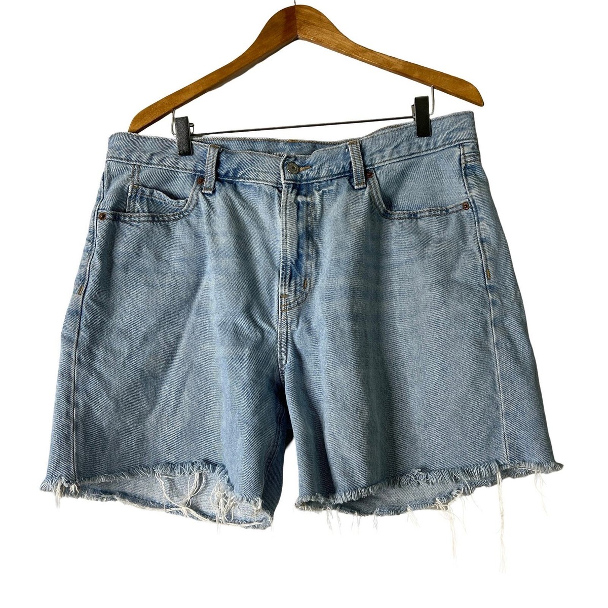 OLD NAVY Women's Denim Shorts Slouchy Straight High Rise Light
