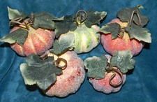 SET OF 5 GLITTERY STYROFOAM PUMPKINS BOWL FILLERS FALL THANKSGIVING