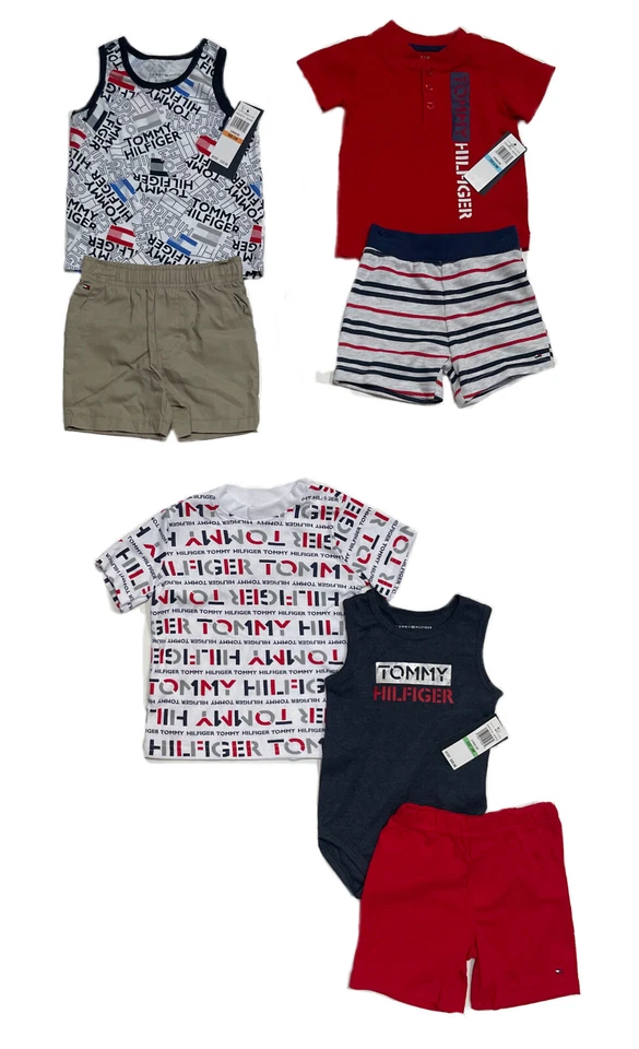 Tommy Hilfiger Juegos Cortos Bebé Niño o Niño Pequeño Niño 2-3 Piezas; Tallas 0/3M-4T Nuevo con Etiquetas Foto 4 de 4