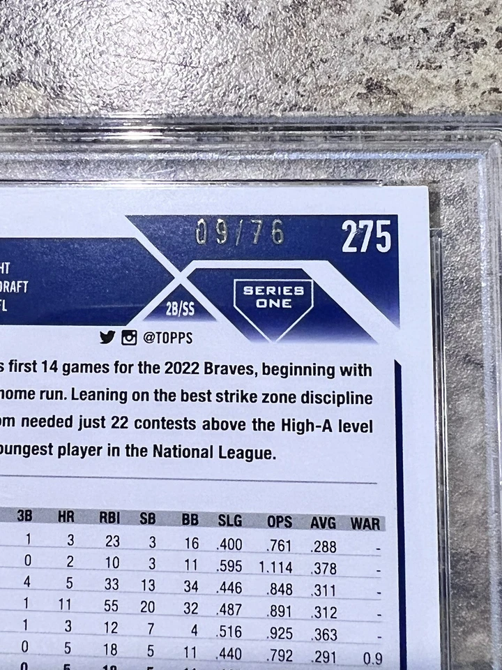 VAUGHN GRISSOM 2023 TOPPS INDEPENDENCE DAY ROOKIE CARD #’d /76 PSA GEM MINT 10 - Image 3 of 4