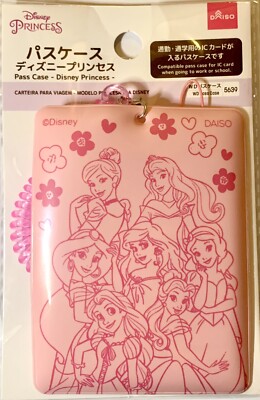 Disney x Daiso Princess Pink ID Card Badge Pass Holder Ariel Belle