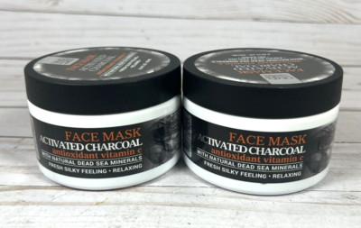 Dead Sea Collection Face Mask Activated Charcoal Antioxidant Vitamin C 8.45oz x2
