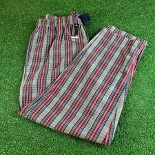 Roundtree Yorke Pajama Pants Loungewear Elastic Waist Gray Red Plaid Mens 2XT