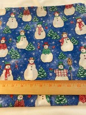 Cotton snowmen print fabric 1 yard 18" x 45" Fabric Traditions 1997