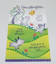 VTG American Greetings Easter Card “God Gave Us Granddaughters, Springtime” P3