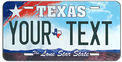 PERSONALIZED CUSTOM TEXAS VANITY LICENSE PLATE AUTO TAG