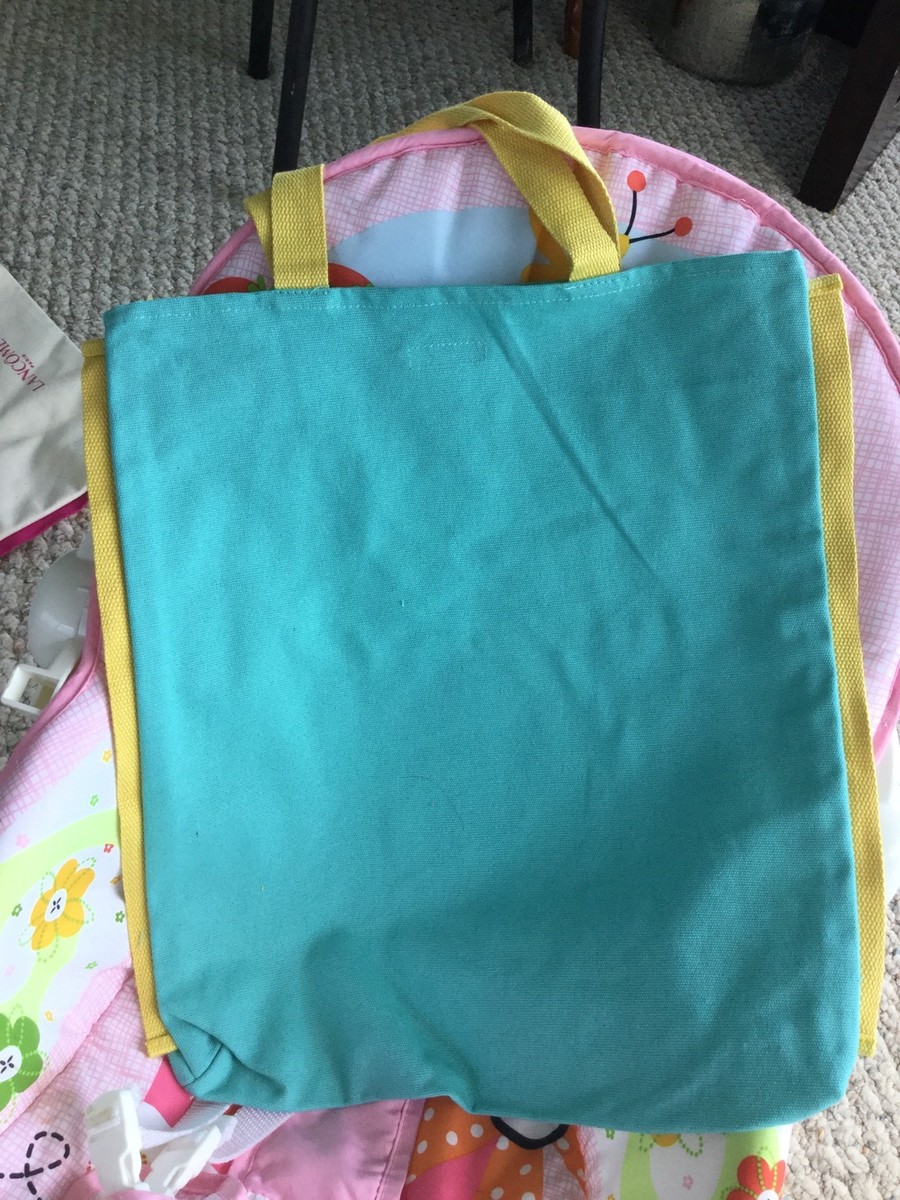 Sac Fourre-tout Lancôme, Bleu Clair Et Jaune Rayé, Grand Format, Neuf Avec étiquettes