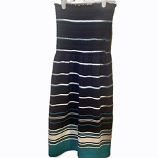 TOMMY HILFIGER Women’s size XS Xsmall Dress Elastic Band Y2K Striped Strapless