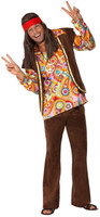 Smiffys Psychedelic 1960s Hippy Costume With Shirt Trousers And Waistcoat Multic Smiffys Psychedelic 1960s Hippy Costume With Shirt Trousers And Waistcoat Multic