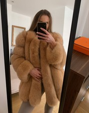 Real Fox Fur Winter Coat Size M Jacket Uk 10 And 8