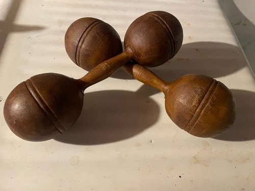 RARO 1800 EQUIPO DE CONSTRUCCIÓN DE CARROCERÍA Antiguo Primitivo Juego de dos mancuernas de madera - Imagen 2 de 3