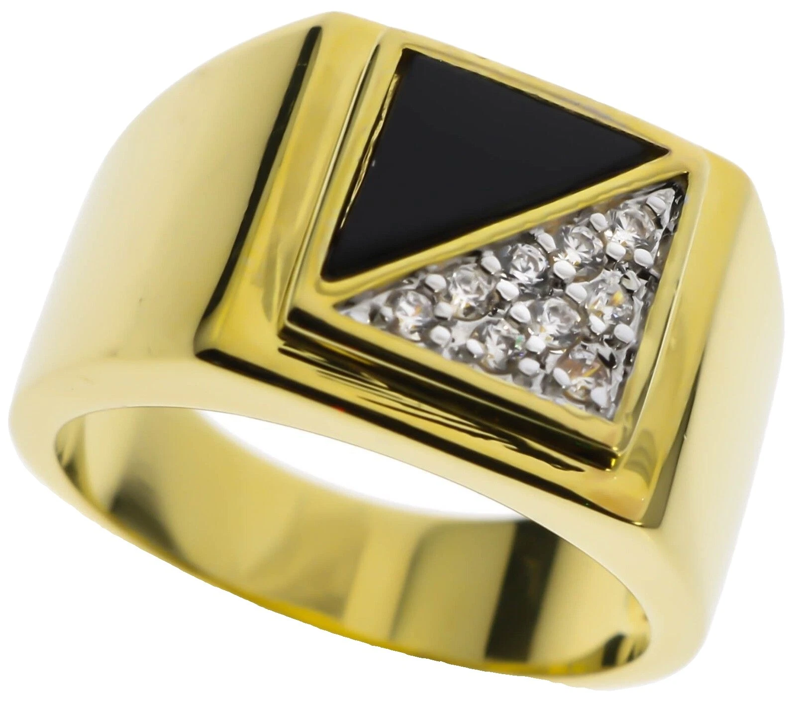 18k oro amarillo piedra Ónix Joyería para Hombre