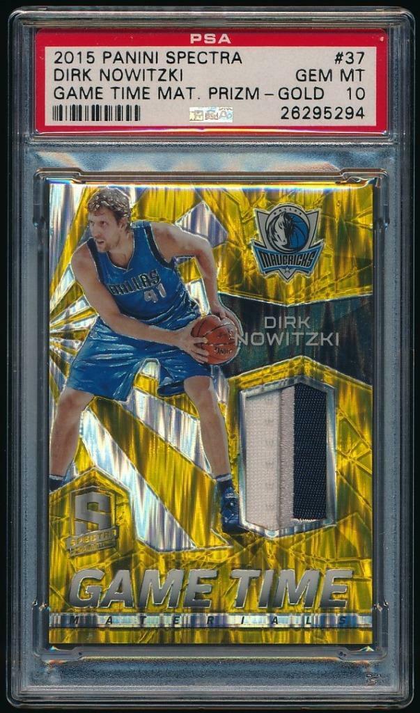 2015-16 Panini Spectra DIRK NOWITZKI Game Time Prizm Gold /10 *Mavericks* PSA 10