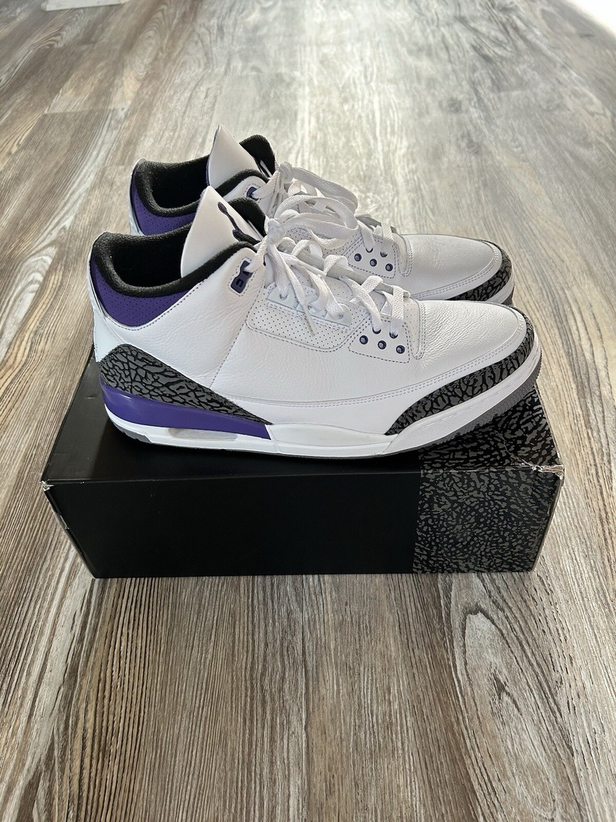 NIKE AIR JORDAN III 3 RETRO OG WHITE BLACK IRIS PURPLE