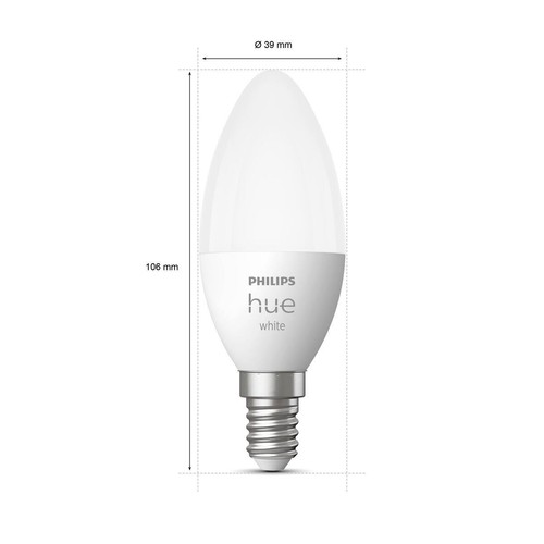 Philips Hue E14 Smart LED Leuchtmittel Kerze Warmweiß Einzelpack 470lm Bluetooth - Bild 3 von 8