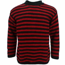 WOOL KNIT JUMPER SPACE DYE HIPPIE FESTIVAL SWEATER RETRO STRIPES CHUNKY