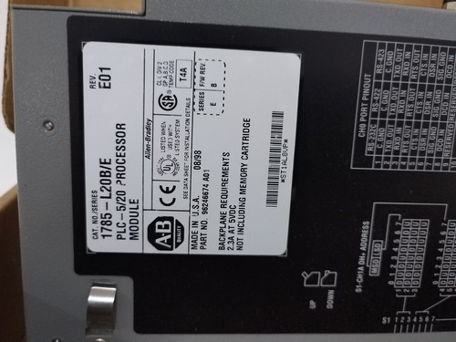 Allen Bradley 1785-L20B SER: E PLC-5/20 Processor Module F/W Rev: B - Picture 6 of 6
