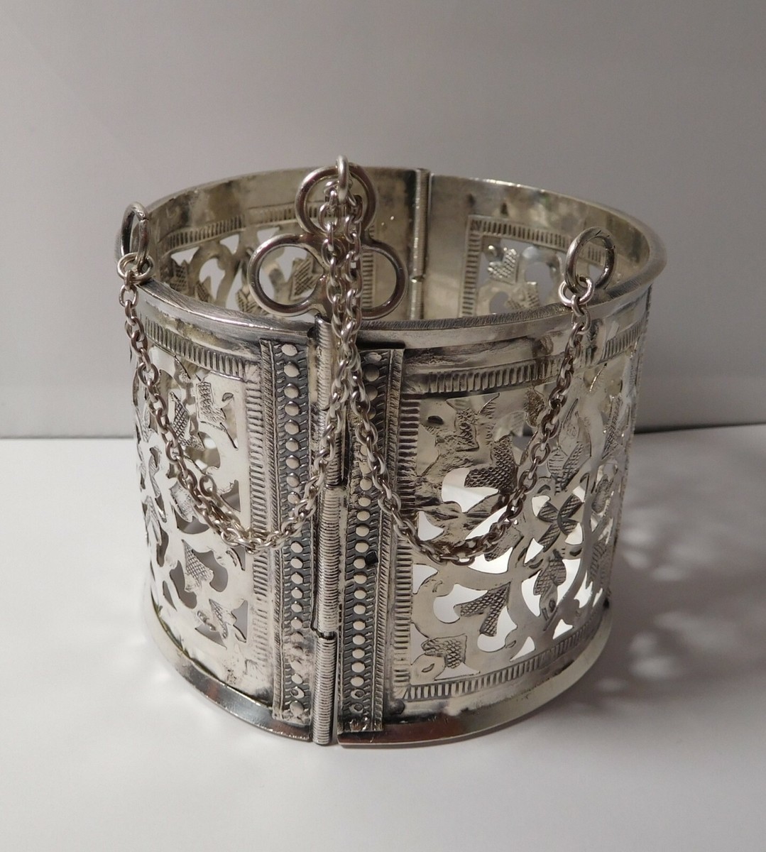 Bracelet Large En Argent Massif 925/1000 Poinçon Minerve - Vintage, Bon état