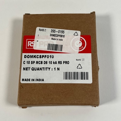 2 x RS PRO MCB 265-0195 1P 10A Curve C 240V AC 240V DC 10 kA Breaking Capacity - Bild 17 von 18