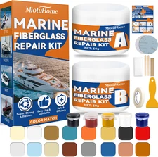 Fiberglass Boat Repair Kit – Gelcoat Filler for Cracks, Chips, Holes, More