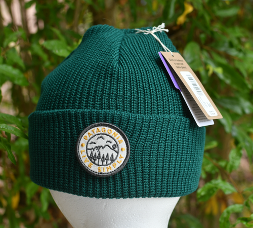 Patagonia Kid’s logo Beanie Live Simply Crest One Size Pinyon Green Poly - Picture 7 of 8