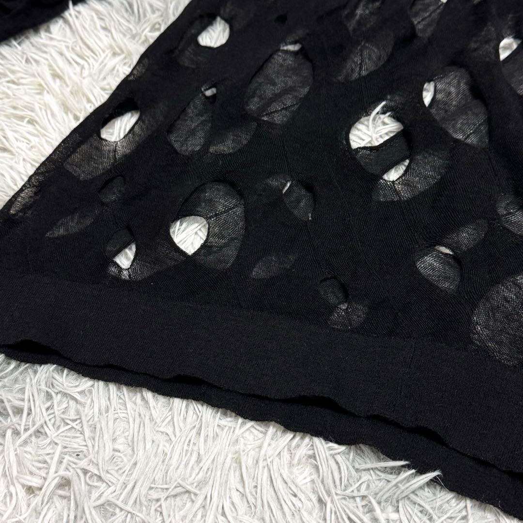 【希少】ANN DEMEULEMEESTER HOLES KNIT 20ss Vintage Ann Demeulemeester Holes Knit Sweater Black Women