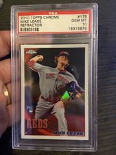 2010 Topps Chrome #176 Mike Leake Psa 10 Rookie Card Refractor Pop 12