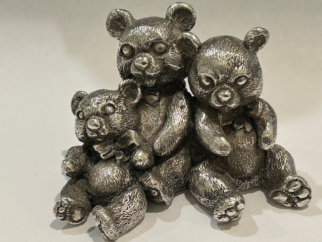 Lisham Art 925 Sterling Silver Electrofoam Wax WeightedTeddy Bears