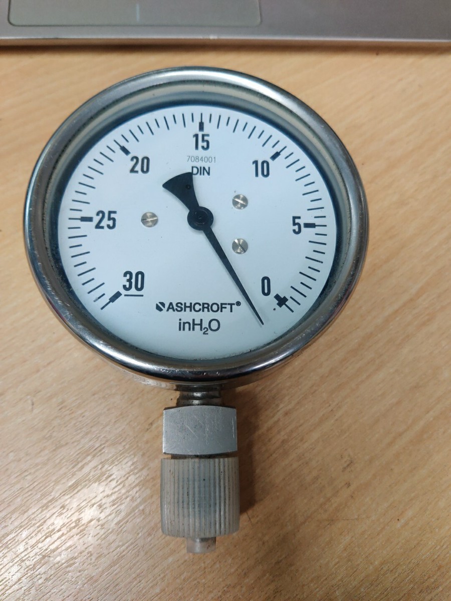 Ashcroft 0- 30 inH20 100mm Diaphragm Gauge 7084001 Din UK
