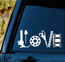 Love To Sew Decal Sticker  Sewing Machine Decal for Car Cup Laptop