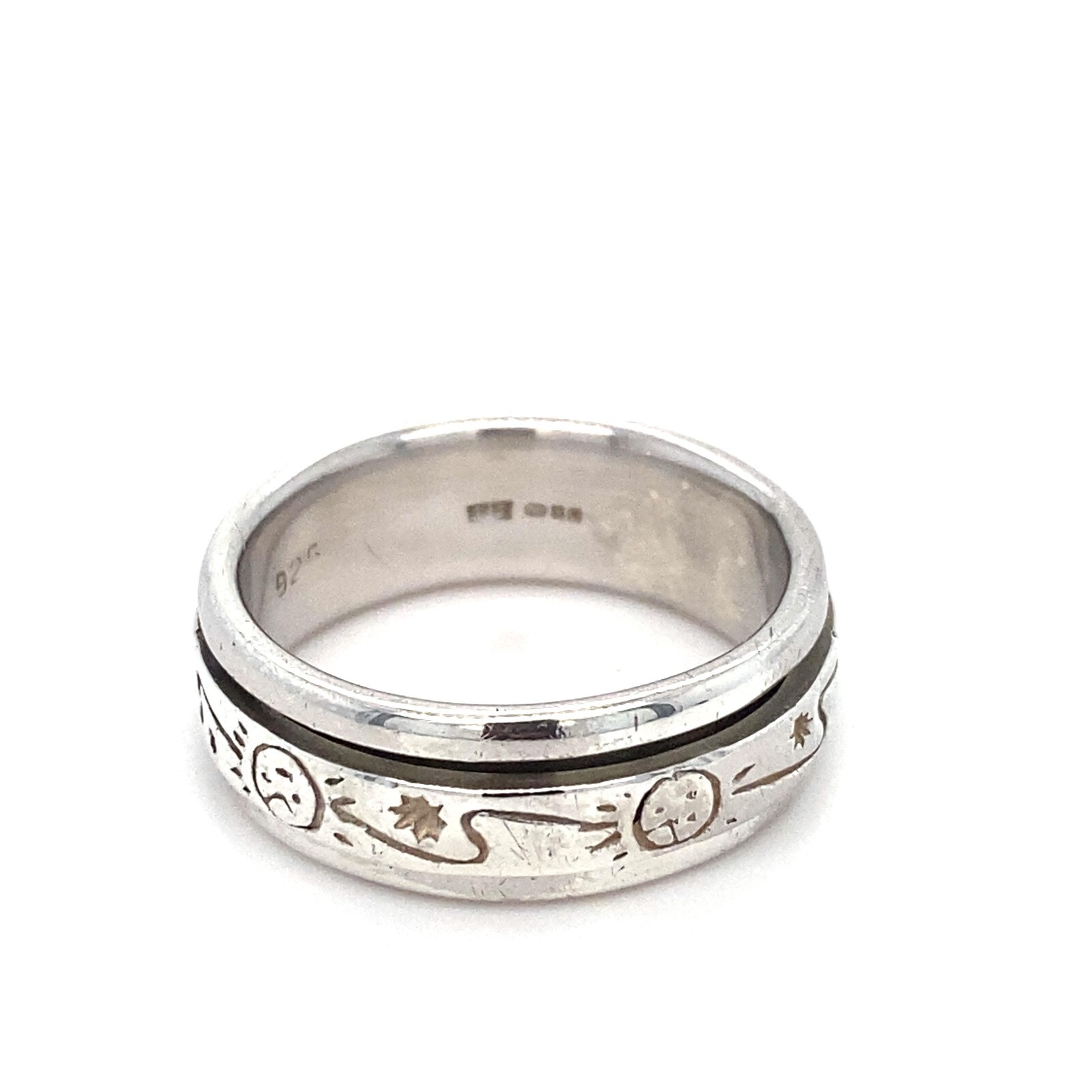 Solid Sterling 925 Silver Spinner Style Ring - image 4