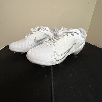 Nike Hyperdiamond 4 Elite White Grey Softball Cleat CZ5917-100 Women's Size 7.5