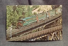 LMH Postcard WESTERN PACIFIC Kaddie Wye Bridge WP 3063 GE U30B 4-Unit 1974