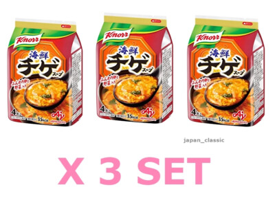 KNORR INSTANT SOUP KOREAN HOT CHIGE AJINOMOTO JAPANESE FOOD 4 SERVINGS X 3 SET