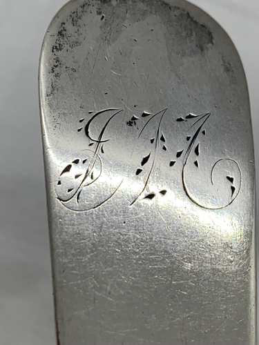 IWG John W Gethen Coin Silver Table Spoon Serving Philadelphia Antique Mono JM - Picture 2 of 16