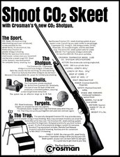 Escopeta AD Crosman 1968 original con impresión de pistola CO2 Shoot Skeet Trapmaster modelo 1100