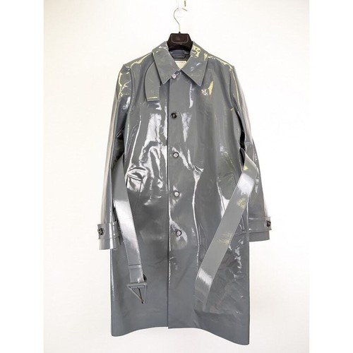 Bottega Veneta High Shine Leather Calf Coat in Black-Graphite BNWT 38 - Picture 9 of 22